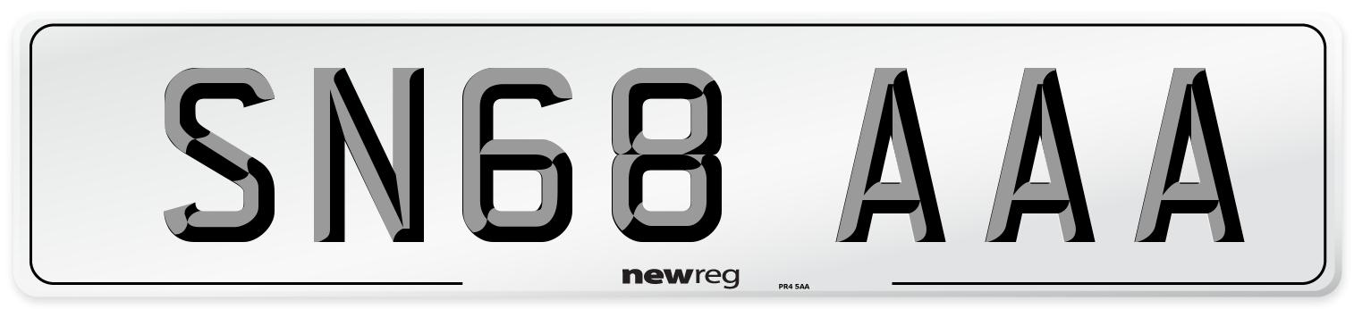 SN68 AAA Number Plate from New Reg
